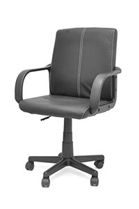 lot 61662 image: Urban Shop Black Faux Leather Office Chair Computer Office Chair with Seat and Armrest Adjustment, Black