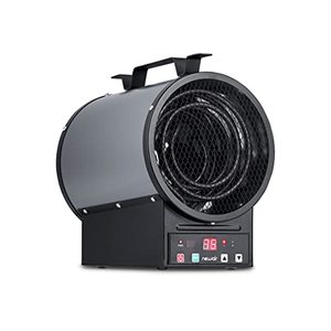 lot 61673 image: Newair Electric Garage Heater, CeilingWall Mounted, Heats up to 500 sq. ft. of Space  240V 4800W Gray Heater for Garages, Workshops, Warehouses, Job Sites, and More