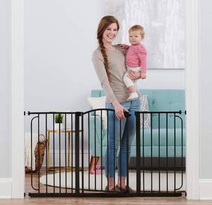 lot 61683 image: Regalo 58-Inch Home Accents Super Wide Walk Through Baby Gate, Includes 6-Inch, 8-Inch and 12-Inch Extension, 4 Pack of Pressure Mounts and 4 Pack of Wall Cups and Mounting Kit