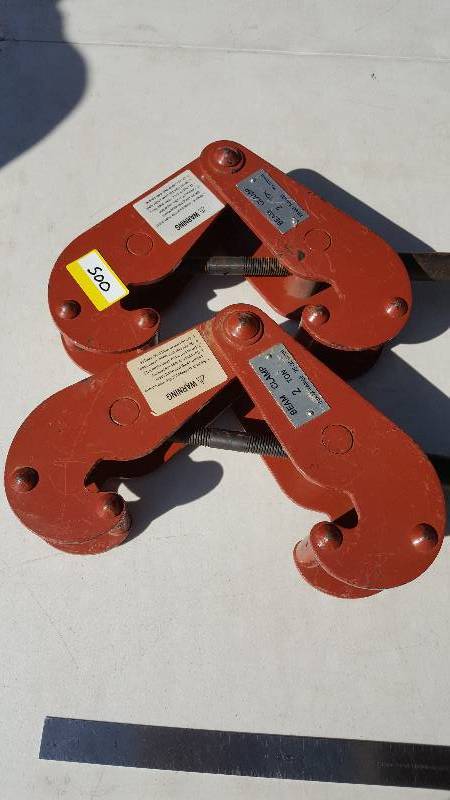 lot 500 image: Pair of Beam Clams 2 Ton Capacity