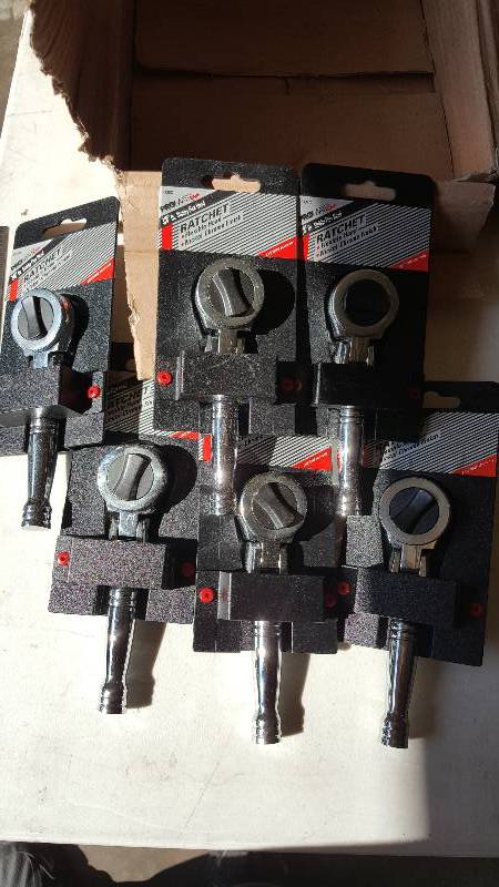 lot 502 image: 6 New Promate 38 Drive Stubby Flex Head Ratchets