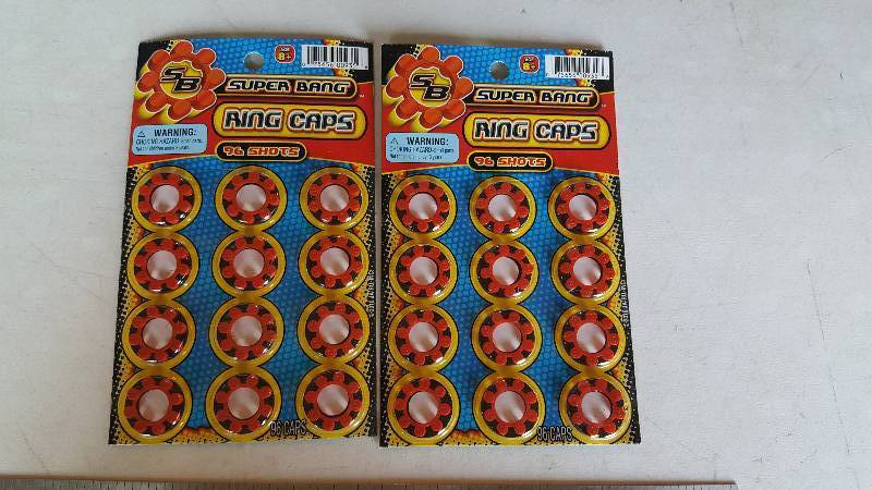 lot 574 image: Ja-Ru Super Bang Cap Gun Ring Caps - 48 Cards - 96 Caps per Card