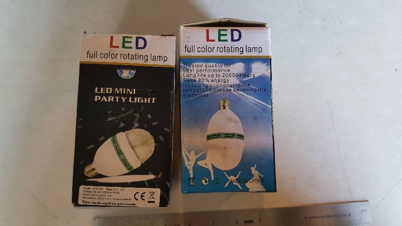 lot 578 image: 2 LED Full Color Rotating Lamps