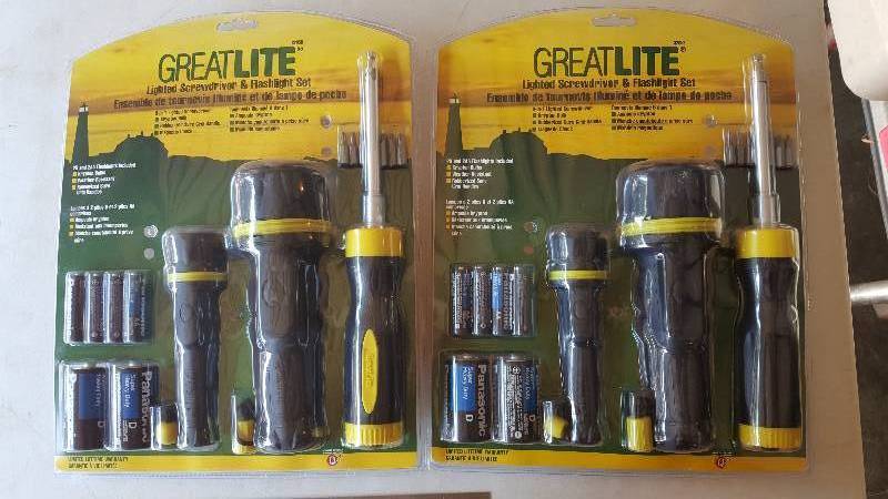 lot 509 image: 2 GreatLite Flashlight & Lighted Screwdriver Sets