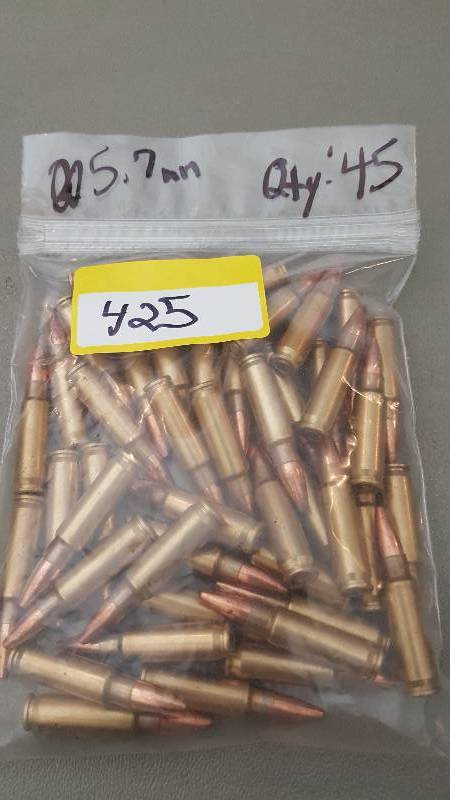 lot 425 image: 45 Rounds of 5.7 x 28mm Ammo