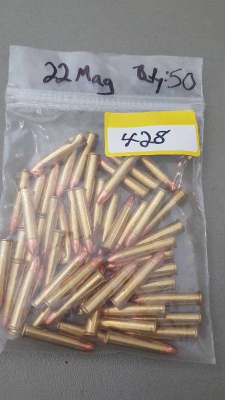 lot 428 image: 50 Rounds of CCI 22WMR FMJ Ammo
