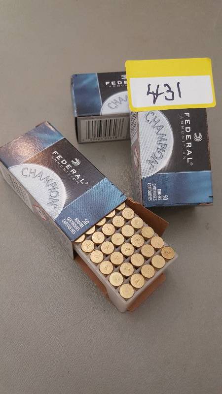 lot 431 image: 150 Rounds of Federal Champion 22lr Ammo