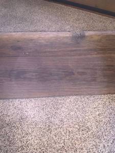 lot 2039 image: 60 x 7.5 shelf. Made from barn wood. Located in the basement