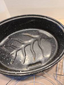 lot 2156 image: Graniteware roaster and racks