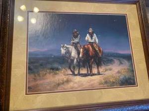 lot 2200 image: Framed art. 19 x 23
