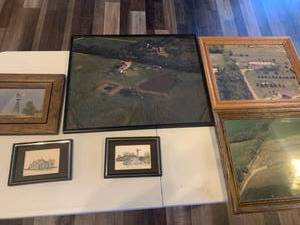 lot 2201 image: Framed wall decor. Largest is 20 x 17