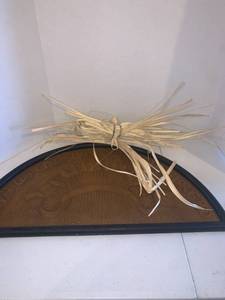 lot 2228 image: Give us this day our daily bread over door sign with corn husks. Sign is 14.5 x 29