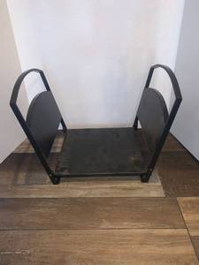 lot 2246 image: Metal wood holder. 13 x 17 x 13