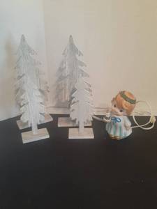 lot 2283 image: Christmas decor. Tallest trees are 12 inches tall