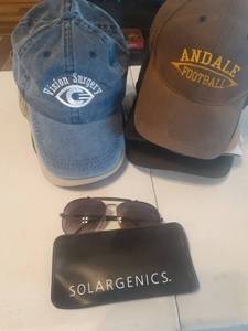 lot 2309 image: Baseball hats and a pair of sunglasses