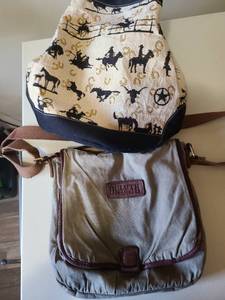 lot 2411 image: Duluth Trading Co. bag and cowboy print bag