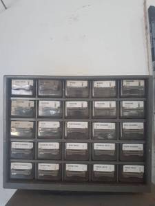 lot 3007 image: 25 drawer storage bin plus contents
