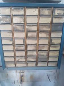 lot 3008 image: 45 drawer storage bin plus contents