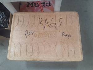 lot 3100 image: Styrofoam cooler with rags