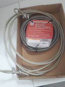 lot 3124 image: Braided steel cable. One is new in package