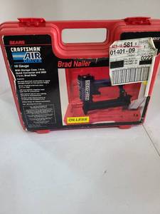 lot 3210 image: Craftsman air drive 18 ga. brad nailer in case