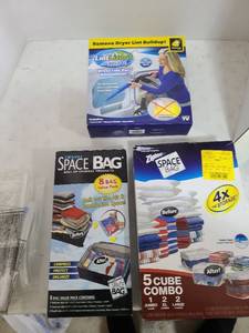 lot 3324 image: Space bags and lint lizard.