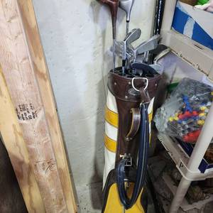 lot 3610 image: Ajay golf bag with clubs