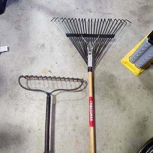 lot 3626 image: 2 rakes (one is Craftsman)