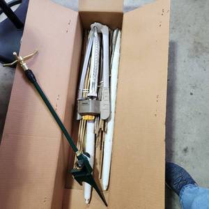 lot 3633 image: Orbit and Nelson garden sprayers and bamboo poles