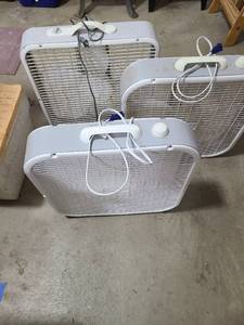 lot 3702 image: Three 16 in. Lasko box fans