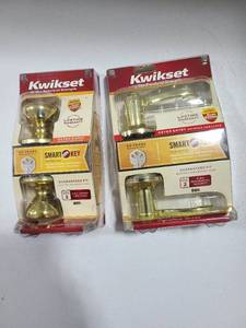 lot 3710 image: Two Kwikset smart key door locks