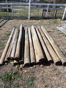 lot 4017 image: Wood fence posts