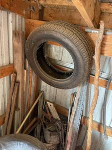 lot 4043 image: Walking stick, tire, wood and more