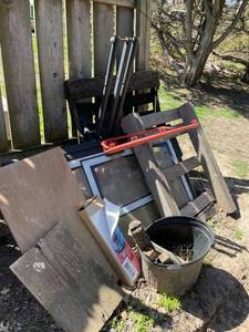 lot 4101 image: Basketball hoop and scrap wood