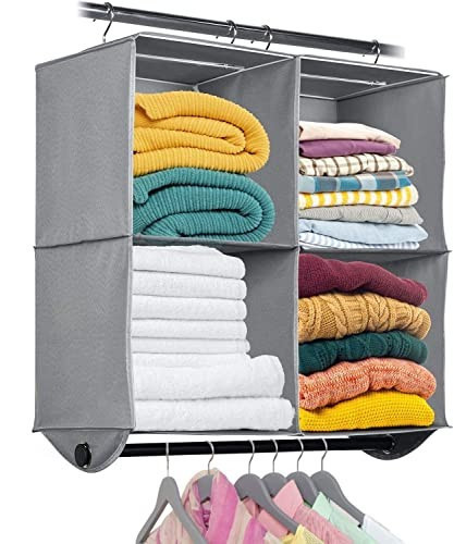 lot 125 image: Hanging Closet Organizers with 4 Shelves