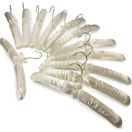 lot 128 image: Florida Brands Satin Clothes Rod Padded Hangers 12-Pack