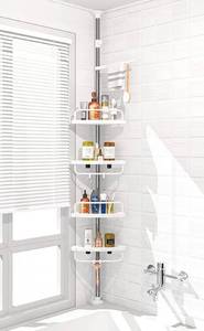 lot 46 image: ADOVEL 4 Layer Corner Shower Caddy, Adjustable Shower Shelf