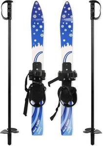 lot 67 image: COLOR TREE Kids Skis and Poles with Bindings for Age 2-4