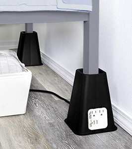 lot 120 image: Bed Risers Heavy Duty with Power Outlet and USB Ports