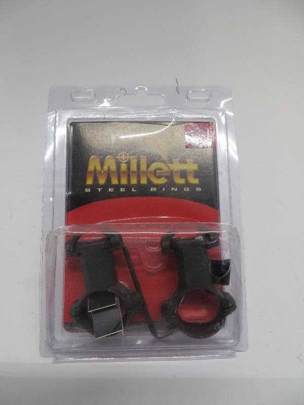 lot 1404 image: Millett 1 Angle-Loc Windage Adjustable Weaver-Style Rings Matte Extra-High