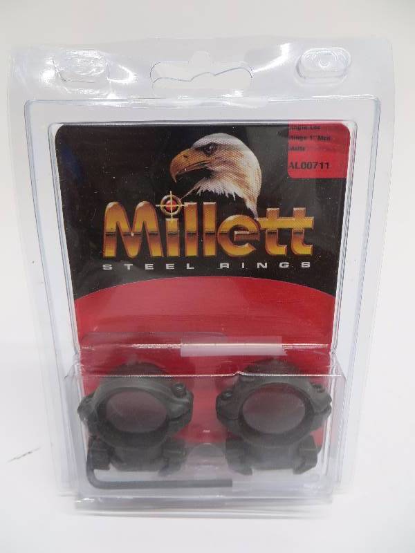 lot 1411 image: Millett Angle-Loc Weaver Style Smooth 1 inch Rings