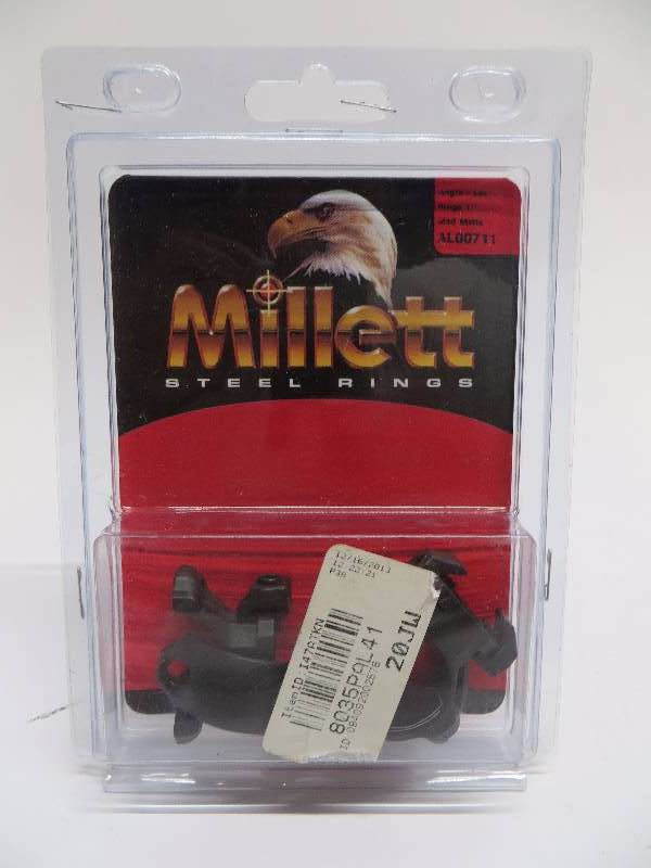 lot 1412 image: Millett Angle-Loc Weaver Style Smooth 1 inch Rings