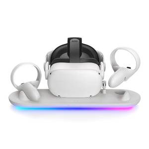 lot 15104 image: KIWI design RGB Charging Dock for Meta Oculus Quest 2, Meta Officially Co-Branded Charging Station Simultaneously Touch Controllers Charging