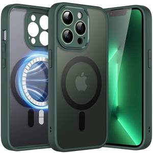 lot 15117 image: JETech Magnetic Case for iPhone 13 Pro Max 6.7-Inch, Compatible with MagSafe, Translucent Matte Back Camera Lens Full Protection Slim Shockproof Phone Cover (Midnight Green)
