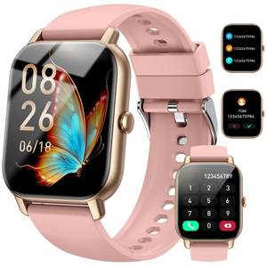 lot 15118 image: Smart Watch (AnswerMake Calls), 1.85 Smart Watches for Men Women 110 Sport Modes Fitness Tracker with Sleep Heart Rate Monitor, Pedometer, IP68 Waterproof Fitness Watch for iOS Android Gold Pink