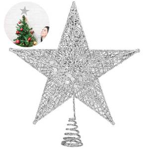 lot 15129 image: ADXCO Metal Christmas Tree Topper Star Glittered Christmas Treetop Sparkling Hallow Wire Star Treetop for Xmas Holiday Decoration