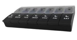 lot 15155 image: 7 Day Weekly Pill AM PM Organizer, ShysTech Large Pill Case Pill Box 2 Time A Day for PillsMedicationSupplementsVitamin (BlackWhite)