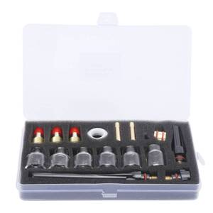 lot 15158 image: 17Pcs TIG Torch Consumables Accessories Kit - Includes 6 Glass Nozzle, 3 Gun Tail, 3 Tungsten Clamp, Silicone Ring, 3 Guide Piece &amp Fixed Sleeve Welding - Suitable for WP-171827 Argon Gas Welding Torch