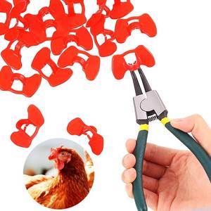 lot 15160 image: Boao 61 Pieces Pinless Peepers for Chicken Peepers Pheasant Poultry Blinders Spectacles Anti Pecking Eyeglasses Tool for Pet Middle