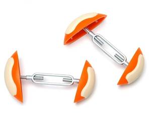 lot 15165 image: 1Pair Mini Shoe Stretchers Women Wide Feet, Non-Slip Shoe Widener Expander Shaper Trees for Women Adjustable (Orange)
